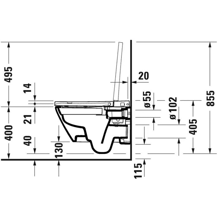 Duravit | Douchetoilet | SensoWash D-Neo Compact douche WC