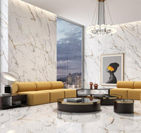 Marmerlook | Vloer-/wandtegel XXL | 60x120 | Gold glans