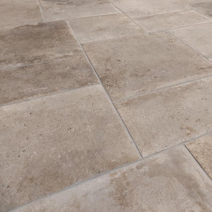 Romaans verband | Vloertegel | Meerdere maten | Getrommeld Castel-stone look sand