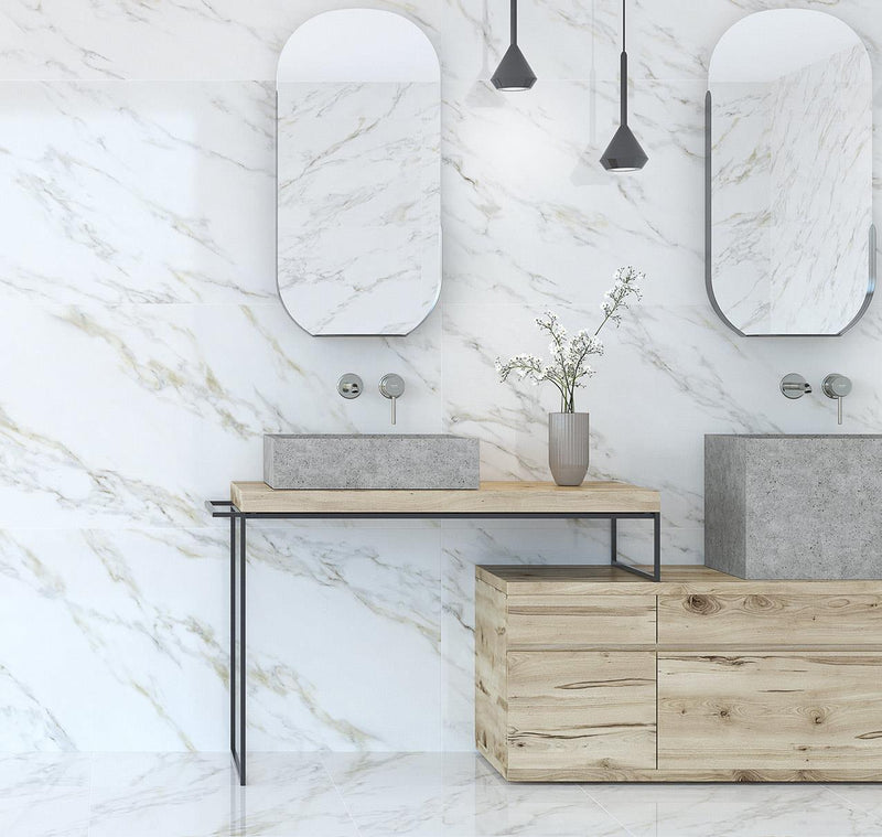 Marmerlook | Vloer-/wandtegel | 90x90 | Calacatta Gold