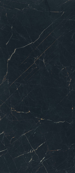Marmerlook| Vloer-/wandtegel XXL | 120x280 | Black Glans