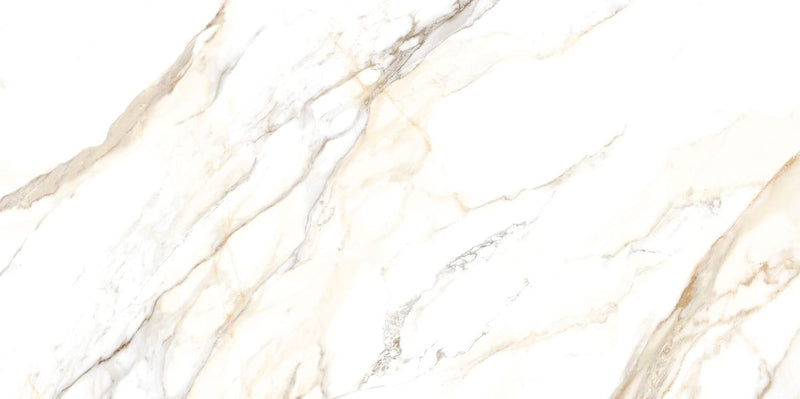 Marmerlook | Vloer/-wandtegel XXL | 60x120 | Marmer gold glans