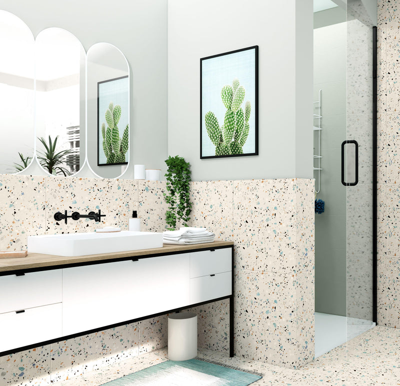 Betonlook | Vloer-/wandtegel | 60x60 | Spikker terrazzo Zand