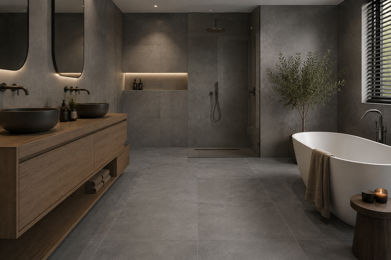 Betonlook | Vloertegel | 60x60 | Cementlook Dark