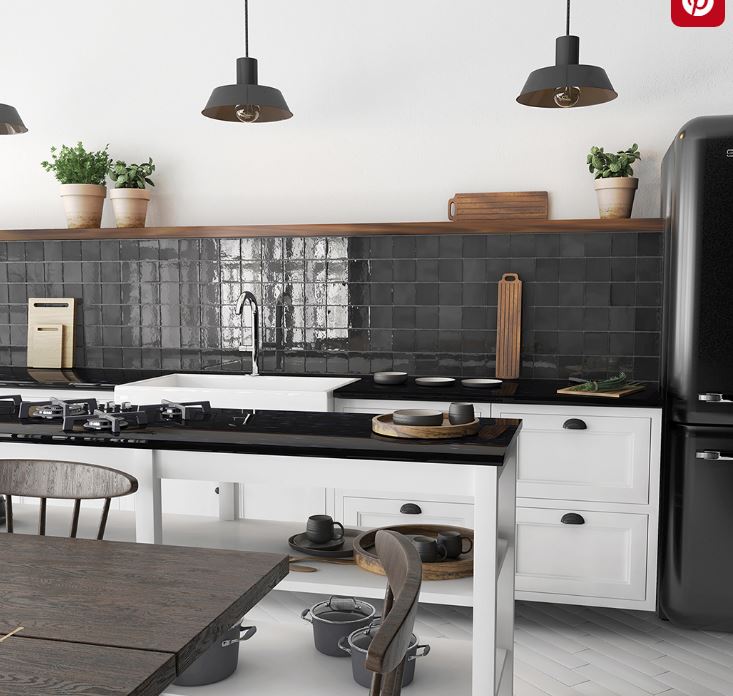 Domino | Wandtegel | 13x13 | Negro Brillo