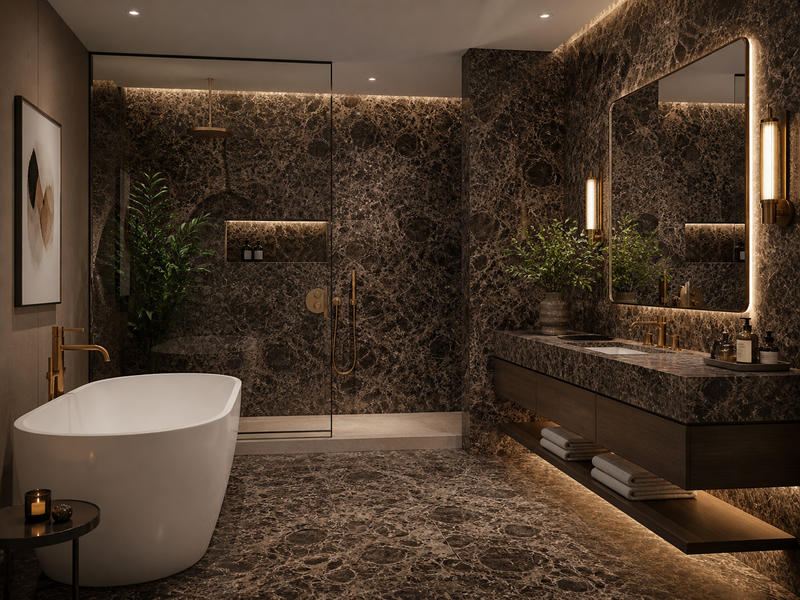 Marmerlook | Vloertegel XXL | 60x120 | Golden Black Marble Matt