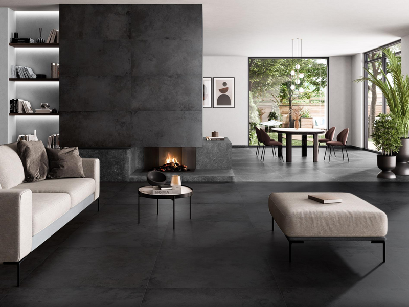 Metaallook | Vloer-/wandtegel XXL | 60 x 60 | Metaallook Black