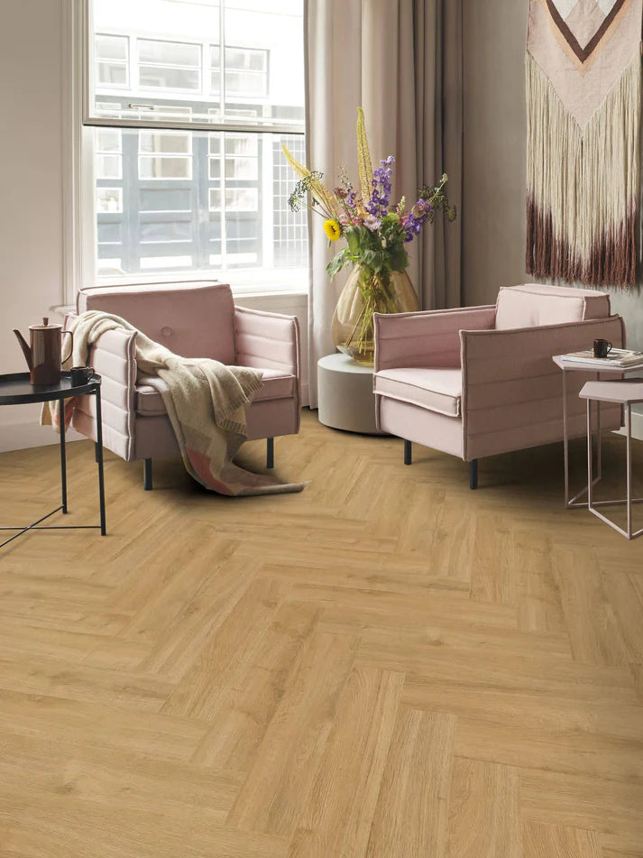 PVC Walvisgraat -  Oakland  Dryback Natural
