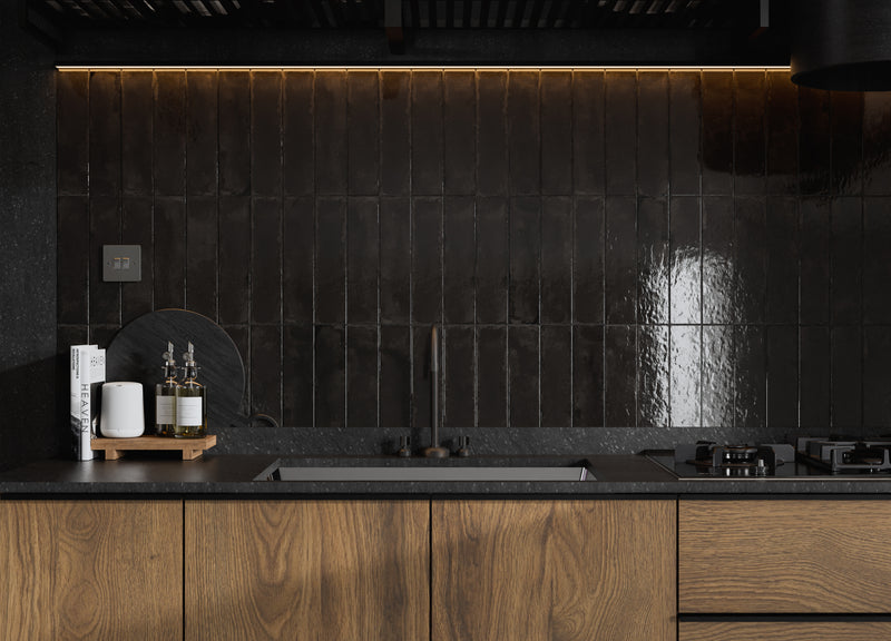 Cluedo | Wandtegel | 7.4x30 | Black Glossy