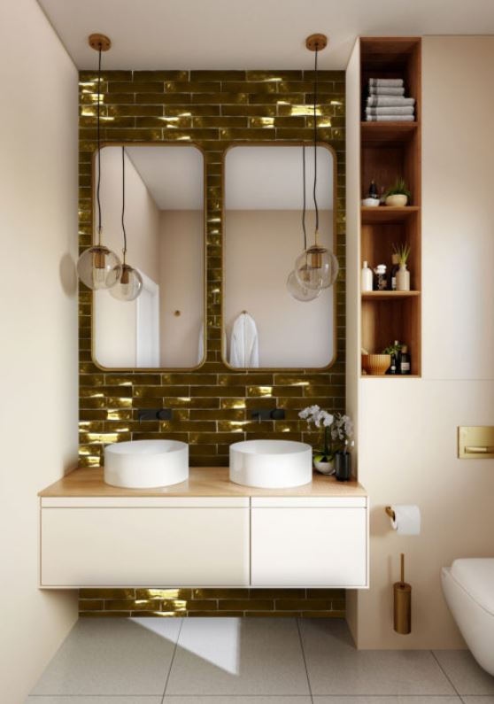 Mikado | Wandtegel | 5x25 | Gold