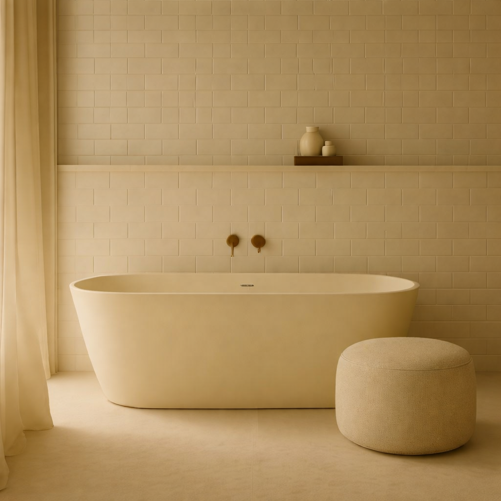 Vrijstaand duobad Moos + gratis toilet