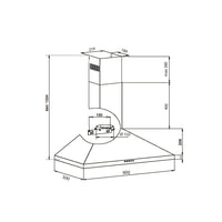 Trendline | Schuine schouw afzuigkap | 90 cm | RVS