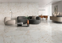 Marmerlook | Vloer/-wandtegel XXL | 60x120 | Virare gold glans