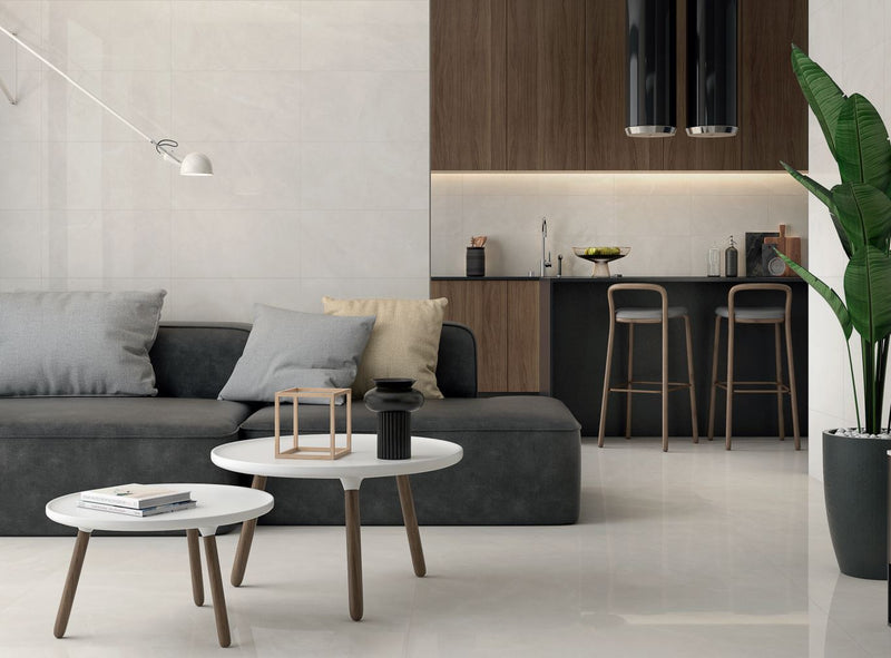 Marmerlook | Vloer/-wandtegel XXL | 160x160 | Parel Marmer Grey