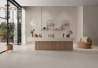 Natuursteenlook | Vloer-/wandtegel XXL | 160x160 | Travertino Cross White