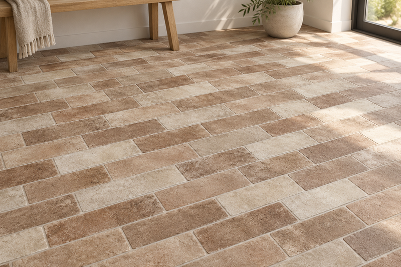 Wand/Vloertegel baksteen beige 7x28