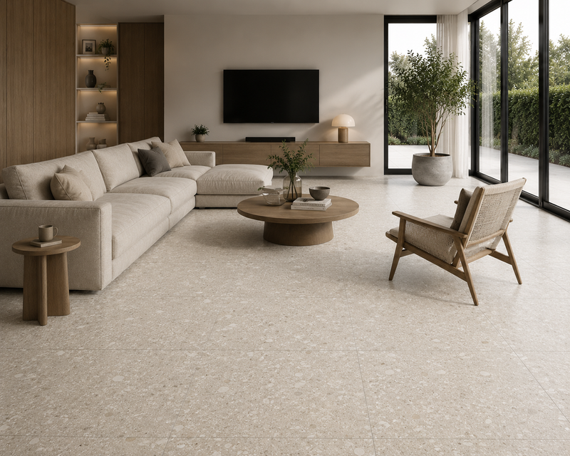 Betonlook | Vloer-/wandtegel | 60x60 | Terrazzo Sand